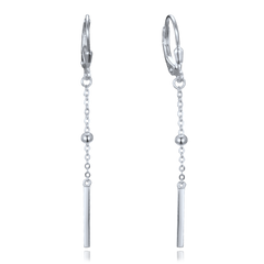 MINET Kolczyki wiszące srebrne z kulkami i pręcikami