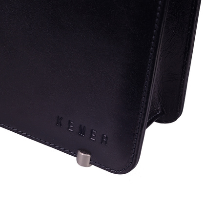 Teczka damska skórzana KEMER T12 Czarna - min. zamówienie 20 / 50 / 100 szt.