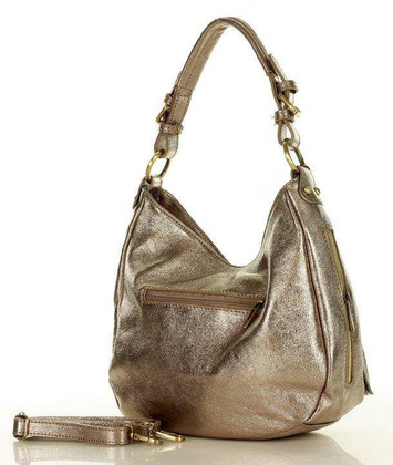 MARCO MAZZINI Miejska torebka skórzana sacco dark bronzo złoty - min. zamówienie 20 / 50 / 100 szt.