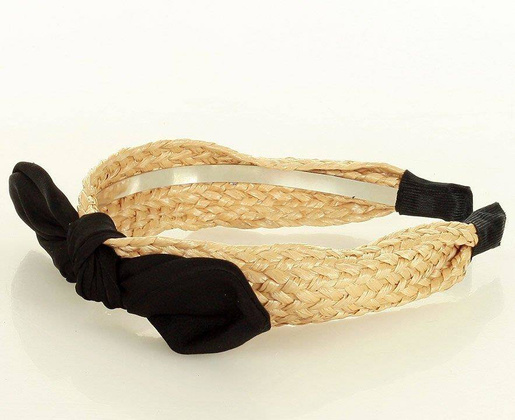 Pleciona opaska na włosy koszyk slow fashion czarny MAZZINI - min. zamówienie 20 / 50 / 100 szt.