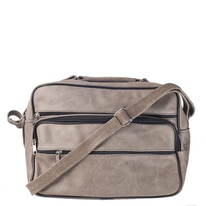 Torba na ramię skórzana KEMER T004 Jasno szary - min. zamówienie 20 / 50 / 100 szt.