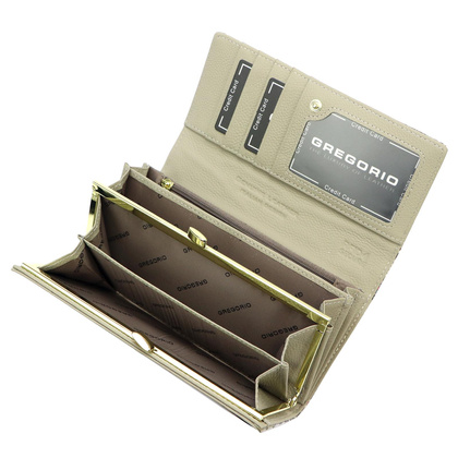 Portfel damski skórzany PELLUCCI SN-100 popiel + róż