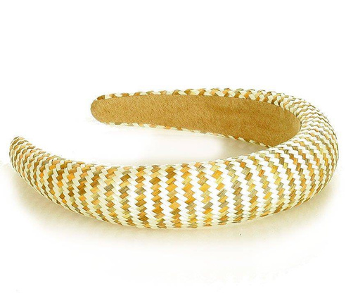 Pleciona opaska na włosy boho slow fashion brąz camel MAZZINI - min. zamówienie 20 / 50 / 100 szt.