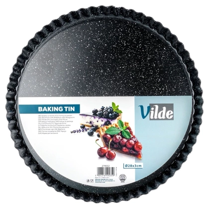 Forma do tarty granitowa z wyjmowanym dnem 28x3 cm