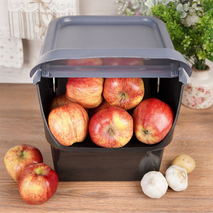 Pojemnik na warzywa owoce cebulę ziemniaki czosnek do przechowywania antracytowy 13 l