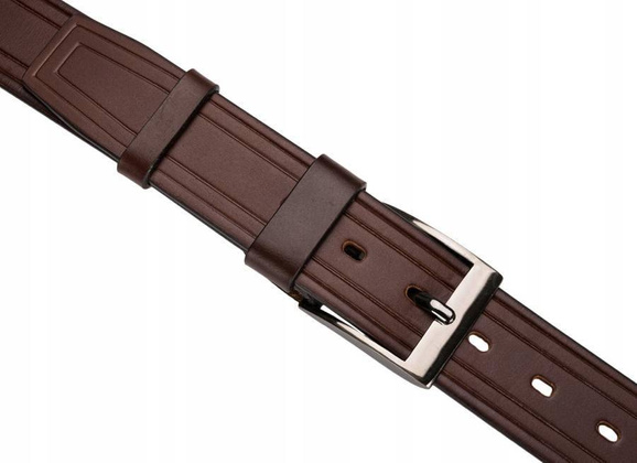 Skórzany pasek męski z klasyczną klamrą Peterson Brązowy