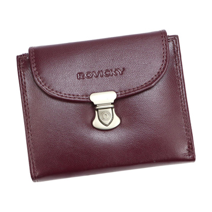 Skórzany portfel damski z ozdobnym zapięciem