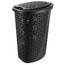 Kosz na pranie z pokrywą wąski czarny 45 l 41x32x61 cm