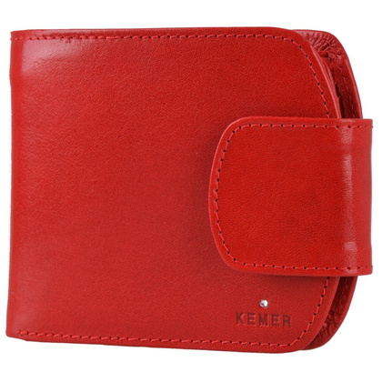 Portfel damski skórzany KEMER D15 Czerwony - min. zamówienie 20 / 50 / 100 szt.