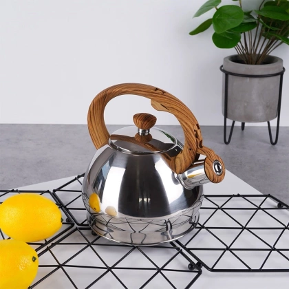 Czajnik stalowy z gwizdkiem automatyczny do gotowania wody tradycyjny srebrny1,5 l