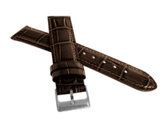 LAVVU Brązowy szyty pasek CROCO z luksusowej skóry Top Grain - 22