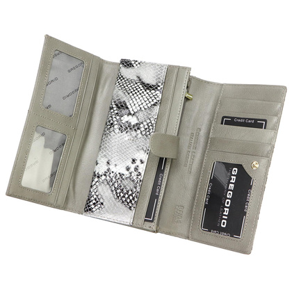 Portfel damski skórzany PELLUCCI SNR-102 popiel