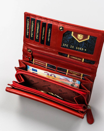 Skorzany portfel damski na karty