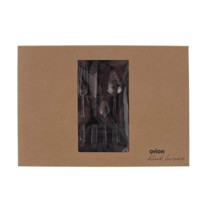 Sztućce czarne zestaw sztućców komplet BLACK LUXURE 24 elementów