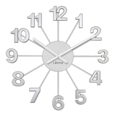 LAVVU Srebrny zegar Nuance ⌀42cm