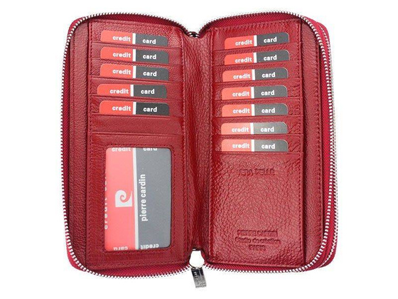 Portfel damski skórzany PIERRE CARDIN 05 LINE 118 Czerwony