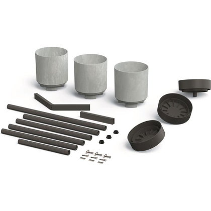 Kwietnik wysoki 3 doniczki BLOOMIE STAND szary beton