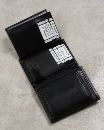 Skorzany portfel na karty i ochrona RFID Protect