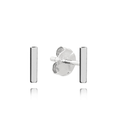 MINET Srebrne kolczyki litera "I"