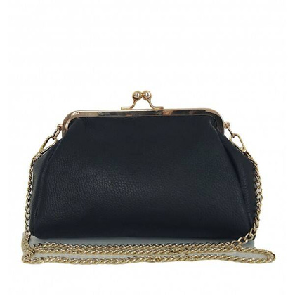 Włoska kopertówka listonoszka biglówka Vera Pelle złote okucia łańcuszek LKB35N