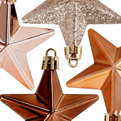 Bombki choinkowe nietłukące gwiazdki bursztynowe zestaw 8 szt. 6,5x6,5 cm