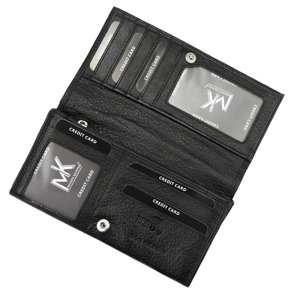 Portfel Męski Skórzany Money Kepper CN-1105 Klasyczny Czarny z Zabezpieczeniem RFID