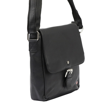 Saszetka męska z naturalnej skóry Albatross BB172D czarny