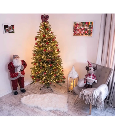 Choinka sztuczna PE10 180 cm FULL PE zielona jasne końcówki z metalowym stojakiem