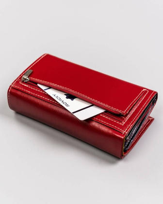 Stylowy portfel z kolorowej skóry naturalnej