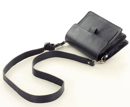 MARCO MAZZINI Torebka listonoszka skórzana messenger italian design granatowa - min. zamówienie 20 / 50 / 100 szt.