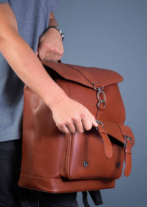 Plecak męski skórzany MCKLEIN HAGEN Brązowy