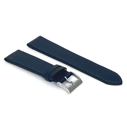 LAVVU Granatowy szyty pasek SLIM z luksusowej skóry Top Grain - 20