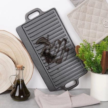 Płyta grillowa żeliwna patelnia dwustronna 45,5x23 cm