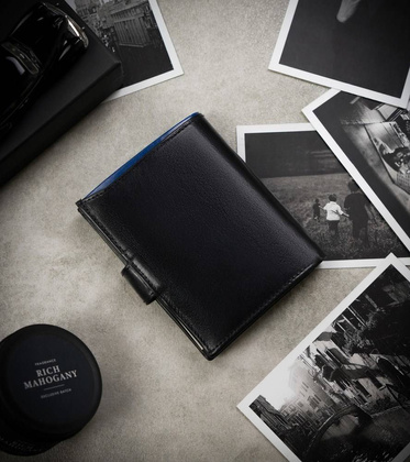 Skórzany portfel męski na karty z systemem rfid