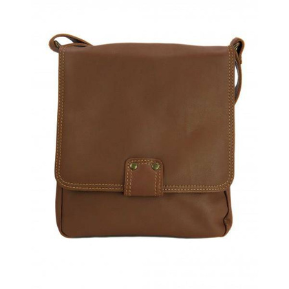 Włoska skórzana listonoszka, raportówka A5 Camel LP361C