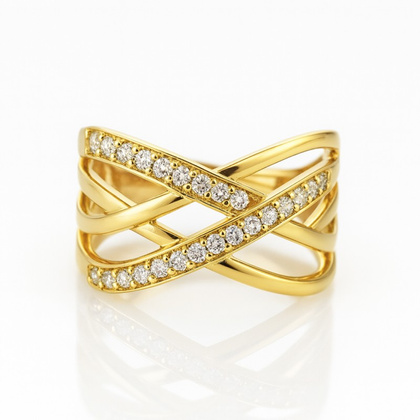 Pierścionek pozłacany stal chirurgiczna platerowana złotem PST964, Rozmiar pierścionków: US8 EU17