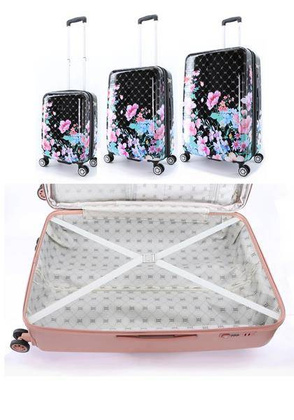 Walizka średnia ELLE Flower czarna