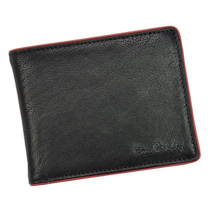 Portfel męski skórzany PIERRE CARDIN TUMBLE 324 Czarny / Czerwony