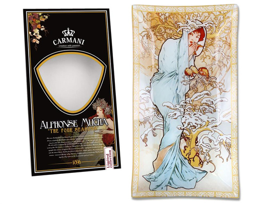 Talerz dekoracyjny - A. Mucha, Zima