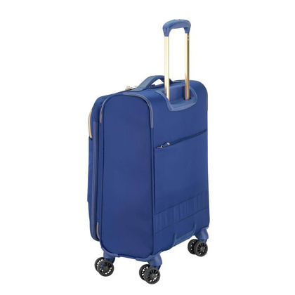 Walizka Delsey Montrouge Mała miękka niebieska walizka kabinowa na kółkach 55 cm