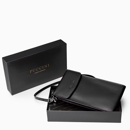 Torebka na telefon skórzana PUCCINI VULCANO VC92525 1 Czarna