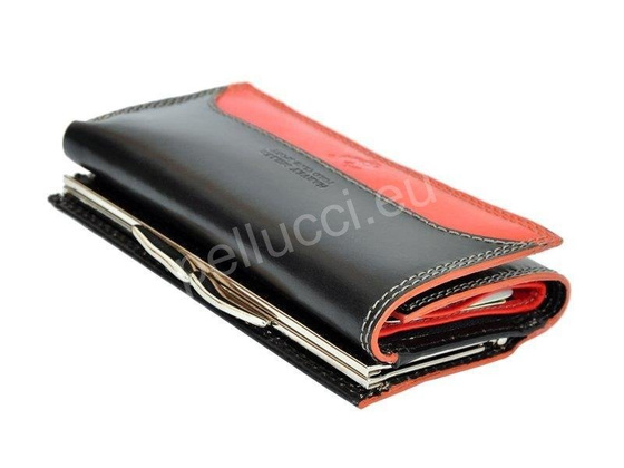 Portfel damski skórzany PELLUCCI Polo Club 8 PL10 Czerwony