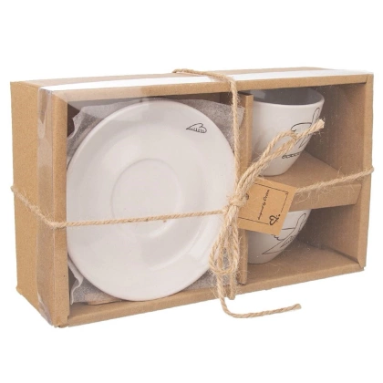 Filiżanka do kawy espresso porcelanowa biała 90 ml 2 sztuki