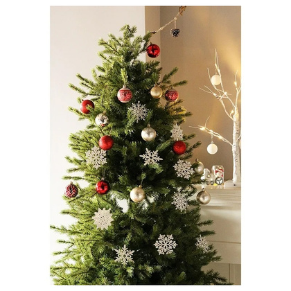 Komplet 40 sztuk ozdób bożonarodzeniowych w opakowaniu średnica 10cm białe BSN59