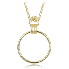 MINET Pozłacany nowoczesny srebrny naszyjnik pierścionek