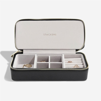 Pudełko podróżne na biżuterię Travel Large Stackers velvet czarne