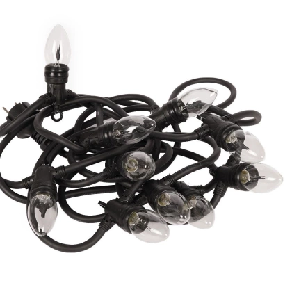 Lampki ogrodowe zewnętrzne / girlanda świetlna imitacja ognia 10 żarówek 5,10 m