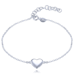 MINET Srebrna bransoletka z serduszkiem i ściąganym zapięciem