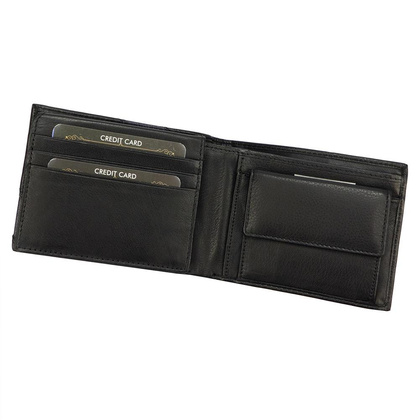 Portfel męski skórzany PELLUCCI IN-1041 Czarny / Popiel