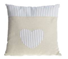 Poduszka beżowa z sercem